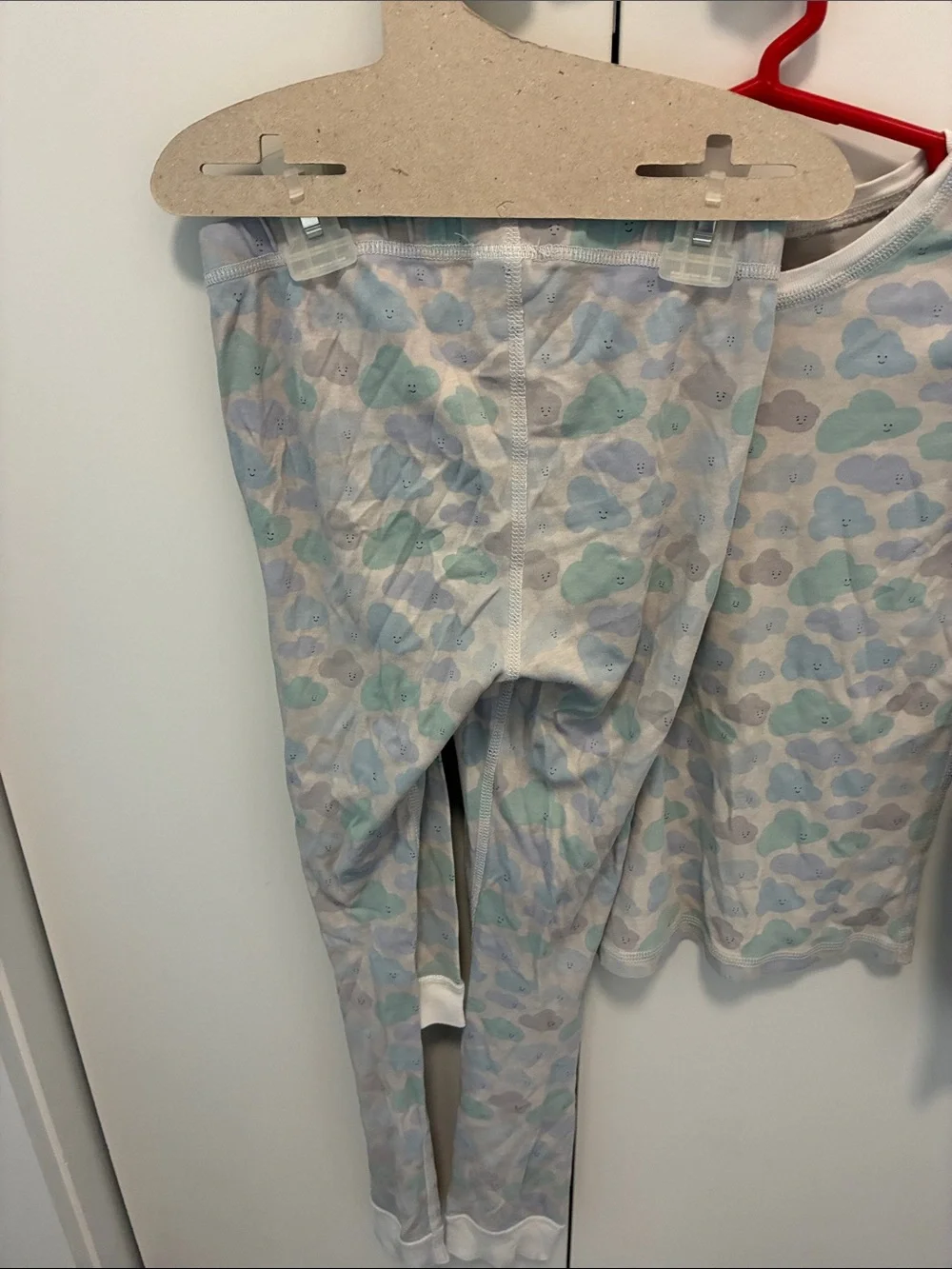 Dodo Banana Cloud Print Kids Pajama Set - Light Blue & Gray